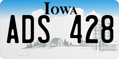 IA license plate ADS428