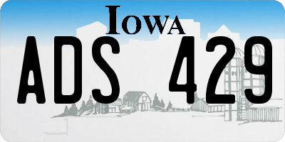 IA license plate ADS429