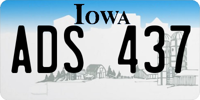 IA license plate ADS437