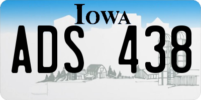 IA license plate ADS438