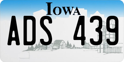 IA license plate ADS439