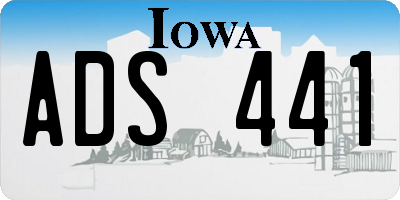 IA license plate ADS441