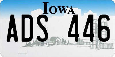 IA license plate ADS446