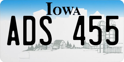 IA license plate ADS455