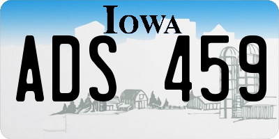IA license plate ADS459