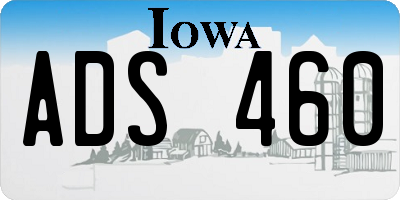 IA license plate ADS460