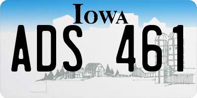 IA license plate ADS461