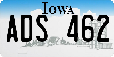 IA license plate ADS462