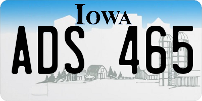 IA license plate ADS465
