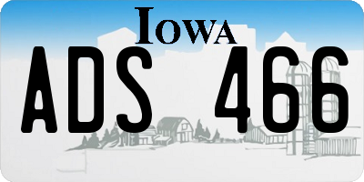 IA license plate ADS466