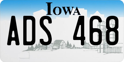 IA license plate ADS468