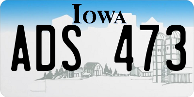IA license plate ADS473