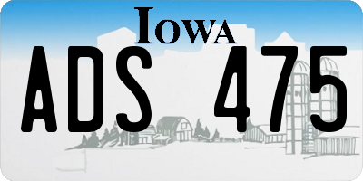 IA license plate ADS475
