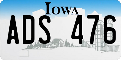 IA license plate ADS476