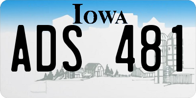 IA license plate ADS481