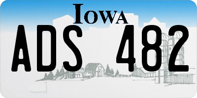 IA license plate ADS482