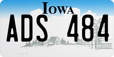 IA license plate ADS484