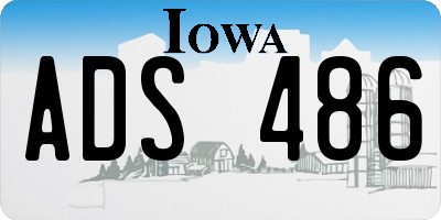 IA license plate ADS486