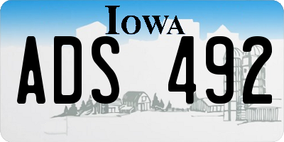 IA license plate ADS492