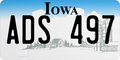 IA license plate ADS497