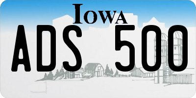 IA license plate ADS500