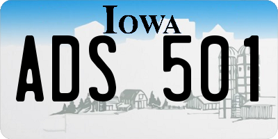 IA license plate ADS501