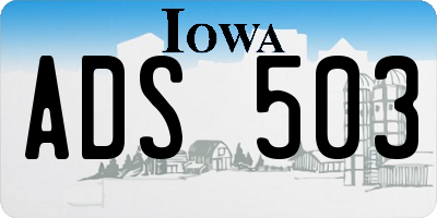 IA license plate ADS503