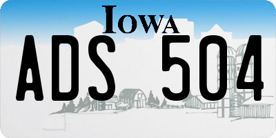 IA license plate ADS504