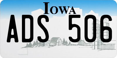 IA license plate ADS506