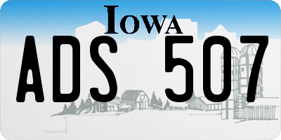 IA license plate ADS507