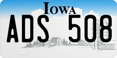IA license plate ADS508