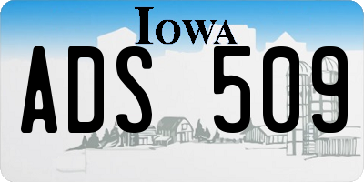 IA license plate ADS509