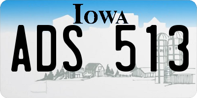 IA license plate ADS513