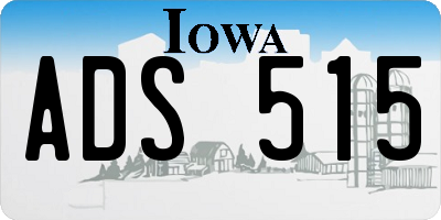 IA license plate ADS515