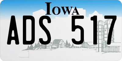 IA license plate ADS517