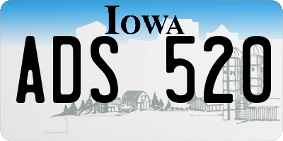 IA license plate ADS520