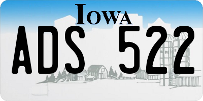 IA license plate ADS522
