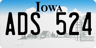 IA license plate ADS524