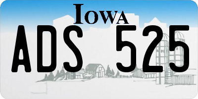 IA license plate ADS525