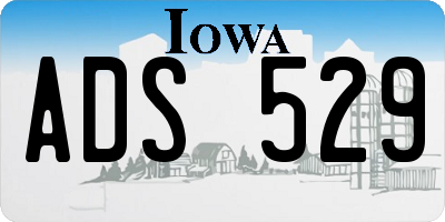 IA license plate ADS529