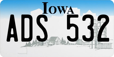 IA license plate ADS532