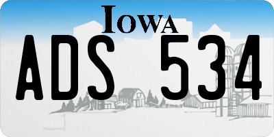 IA license plate ADS534