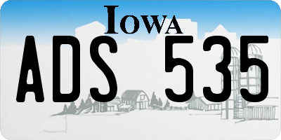 IA license plate ADS535