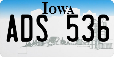 IA license plate ADS536