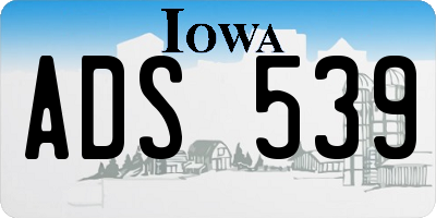 IA license plate ADS539