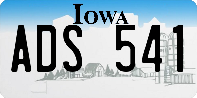 IA license plate ADS541