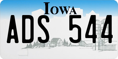 IA license plate ADS544