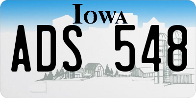 IA license plate ADS548