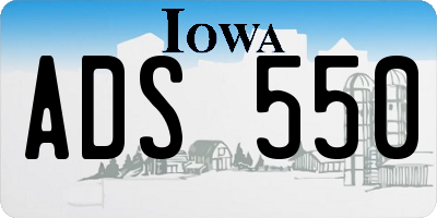 IA license plate ADS550