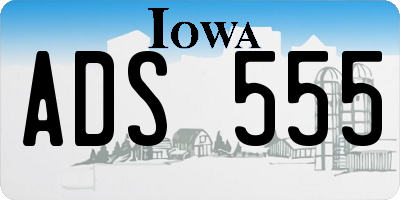 IA license plate ADS555